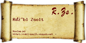Rábl Zsolt névjegykártya